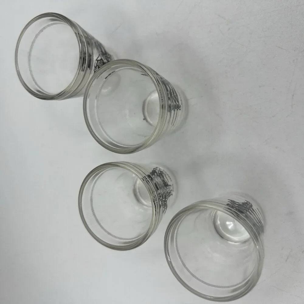 Set 4 Hazel Atlas Dog Shot Glasses Man Cave Bar Boxer Dachshund Terrier Spaniel